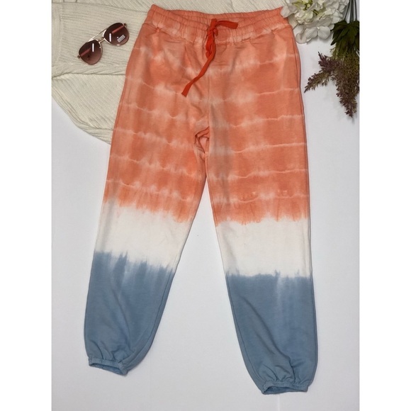 She and sky joggers size L sweatpants cotton knit pants Tie dye pockets joggers - Picture 8 of 14